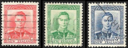 Nouvelle Zelande  1938-41 -  YT  238 - 239 - 239A  - George VI -  Oblitérés - Usados