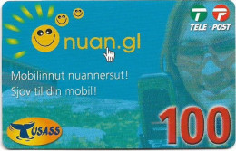 Greenland - Tusass - Nuan.gl, GSM Refill, 100kr. Exp. 16.10.2010, Used - Grönland