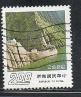 CHINA REPUBLIC CINA TAIWAN FORMOSA 1975 TECHI DAM COMPLETION TACHIA RIVER 2$ USED USATO OBLITERE' - Gebraucht