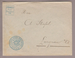 CH Portofreiheit Franko Postdirektion VIII Im Kasten Blau Nach Langnau A.A. 1923-08-14 (Kreispost-Direktion) - Franquicia