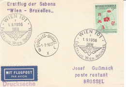 Erstflug Der Sabena Von Wien Nach Bruxelles Am 01.09.1956 - Primi Voli