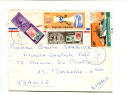 Rép. Togolaise - Affranchissement Sur Lettre - Timbre Sur Timbre / J.O. Mexico 68 / Saut En Longueur / Bateaux - Togo (1960-...)