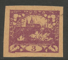 CZECHOSLOVAKIA. 3h IMPERF PRINTERS WASTE - Errors, Freaks & Oddities (EFO)