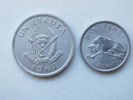 Congo 10 Sengis + 1 Likuta 1967 UNC KM 7 + 8 - Congo (República Democrática 1964-70)