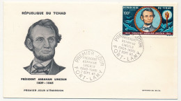 TCHAD => Env FDC - 100F Président Abraham Lincoln - 7 Février 1965 - Fort-Lamy - Chad (1960-...)