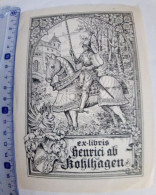 Ex-libris Oskar Roick. Héraldique Cheval Chevalier. Exlibris Oskar Roick. Heraldry Armorial Horse Knight - Bookplates