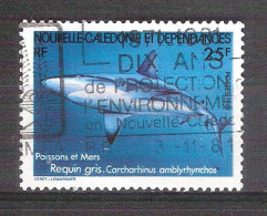 Nueva Caledonia 1981-1 Sello Usado -Tiburon Gris De Arrecife (Carcharhinos Amblyrhyhchos)-Matasello Especial - Usati