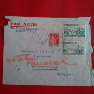 LETTRE LE HAVRE POUR MANANJARY MADAGASCAR PAR AVION VIA ELISABETHVILLE BROKEN HILL - Cartas & Documentos