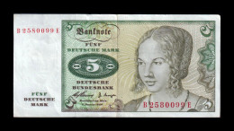 Alemania República Federal Federal Republic Of Germany 5 Deutsche Mark 1960 Pick 18 Mbc+ Vf+ - 5 DM