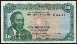 Kenya 10 Shillings 1972 VF Banknote - Kenia