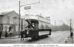 ROYAUME- UNI -  1903 -  ELECTRIC TRAMS IN IPSWICH - Ipswich