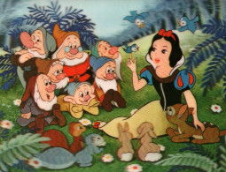 Walt Disney - Cpa à Système 3D - Blanche Neige Et Les Sept Nains - Dessin Animé Cinéma - Other & Unclassified