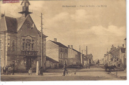 70 - St SAUVEUR - T.Belle Vue Animée Pas Très Courante De La Place Du Centre . La Mairie ( Pub. PICON ) - Saint-Sauveur