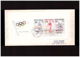 DOMINICANA -1957 FDC  Foglietto Imperforato Olimpiadi ( Molto Raro) - Ete 1956: Melbourne