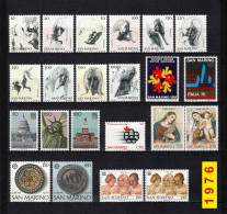 SAN MARINO 1976 Annata COMPLETA 22 Fbolli Nuovi **/MNH - Annate Complete