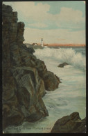 Lighthouse C1907 Postcard Surf Pounds Maine Coast Portland Head Light House Maine ME - Portland