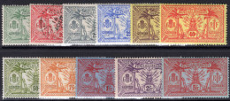 French New Hebrides 1911 Crown CA Set (10c Used) Lightly Mounted Mint. - Unused Stamps