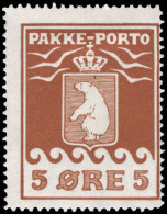 Greenland 1915-37 5ø  Red-brown Thiele Lightly Mounted Mint. - Ungebraucht