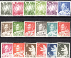 Greenland 1963-68 Set Lightly Mounted Mint. - Neufs