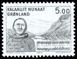 Greenland 1984 36th Death Anniversary Of Henrik Lund (composer) Unmounted Mint. - Ongebruikt