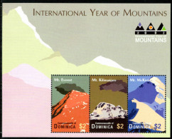 Dominica 2002 International Year Of The Mountains Sheetlet Unmounted Mint. - Dominica (...-1978)