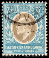 East Africa And Uganda 1907-08 75c Grey And Pale Blue Fine Used. - Protettorati De Africa Orientale E Uganda