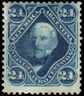 Argentina 1877-87 24c Deep Blue Fine Unmounted Mint. - Nuovi
