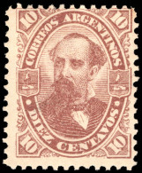 Argentina 1888-90 10c Brown Litho Fine Unmounted Mint. - Unused Stamps