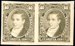 Argentina 1888-91 40c Olive-green Imperf Pair Fine Unmounted Mint. - Nuevos