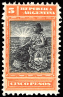 Argentina 1899-1903 5p Black And Brown-orange Perf 11½c Fine Unmounted Mint. - Nuovi