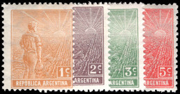 Argentina 1912-15 Selection Of Values Honeycomb Horizontal Fine Unmounted Mint. - Nuevos