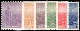 Argentina 1912-15 Selection Of Values Honeycomb Vertical Fine Unmounted Mint. - Nuovi