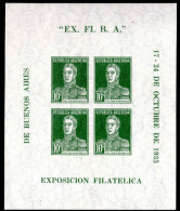 Argentina 1935 Philatelic Exhibition Buenos Aires Souvenir Sheet Lightly Mounted Mint. - Nuevos