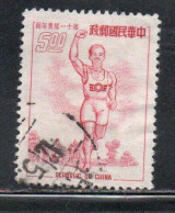 CHINA REPUBLIC CINA TAIWAN FORMOSA 1954 YOUTH DAY RUNNER 5$ USED USATO OBLITERE' - Used Stamps