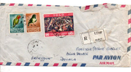 TOGO AFFRANCHISSEMENT COMPOSE SUR LETTRE RECOMMANDEE DE LOME POUR LE CAMEROUN 1967 - Togo (1960-...)