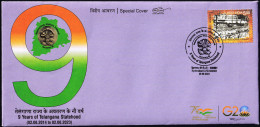 BUDDHISM-BUDDHIST HERITAGE IN TELANGANA STATE-INDIA- SPECIAL COVER -BX4-16 - Buddismo