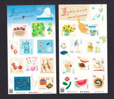 Japan 2023 Greetings Stamps —Summer/Shaved Ice/Cat/Watermelon/Fireworks/Grilled Fish Etc. Stamp Sheetlet*2 MNH - Ongebruikt