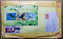 INDIA 2023 POSTALLY USED REGISTERED COVER WITH BIRD MS, PARROT, MACAW, COCKATOO....USED COVER - Perroquets & Tropicaux