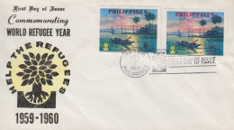 Enveloppe   FDC   1er  Jour    PHILIPPINES   Année  Mondiale  Du   Réfugié   1960 - Filipinas