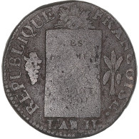 Monnaie, France, Sol Aux Balances Françoise, Sol, 1793, Lyon, TB, Bronze - Andere & Zonder Classificatie