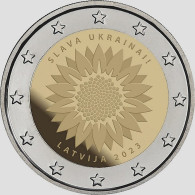 2 Euro LETONIA  2023  GIRASOL DE UCRANIA - NEUF  - UNC - SIN CIRCULAR - NEW 2€ - Latvia