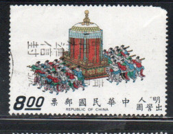 CHINA REPUBLIC CINA TAIWAN FORMOSA 1972 SCROLLS DEPICTING EMPEROR SHIH-TSUNG'S SEDAN CHAIR CARRIED BY 28 ME8$ USED USATO - Gebruikt