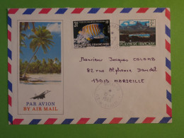 BV6 POLYNESIE  BELLE  LETTRE   1983 TARAVAO TAHITI A MARSEILLE FRANCE     +AFF. MECAN. PLAISANT+ - Storia Postale