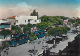 CARTOLINA  CESENATICO,CESENA,EMILIA ROMAGNA-VIALE CARDUCCI-SPIAGGIA,MARE,ESTATE,VACANZA,BARCHE A VELA,VIAGGIATA 1955 - Cesena