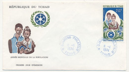 TCHAD => Envel FDC - 250F Année Mondiale De La Population - 11/11/1974 - DJAMENA Philatélie - Tschad (1960-...)