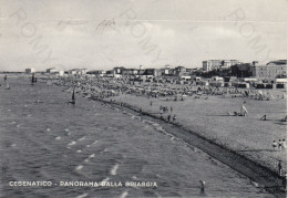 CARTOLINA  CESENATICO,CESENA,EMILIA ROMAGNA-PANORAMA DELLA SPIAGGIA-MARE,SOLE,VACANZA,BARCHE A VELA,VIAGGIATA 1957 - Cesena