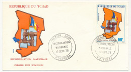TCHAD => Envel FDC - 60F Réconciliation Nationale - 15 Septembre 1976 - N'DJAMENA - Tchad (1960-...)