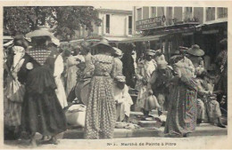 GUADELOUPE  LE MARCHÉ DE POINTE A PITRE  TRÈS  BELLE. ANIMATION 9X14 REIMPRESSION DE CARTES ANCIENNES - Pointe A Pitre