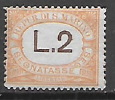 SAN MARINO  1940  SEGNATASSE DEL  1897-1919 SOPRASTAMPATI  SASS. 59   MLH  VF - Postage Due