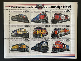 Guinée Guinea 2008 Mi. 6216-6224 Surchargé Overprint Trains Railways Eisenbahn Locomotives Rudolph Diesel - Trenes